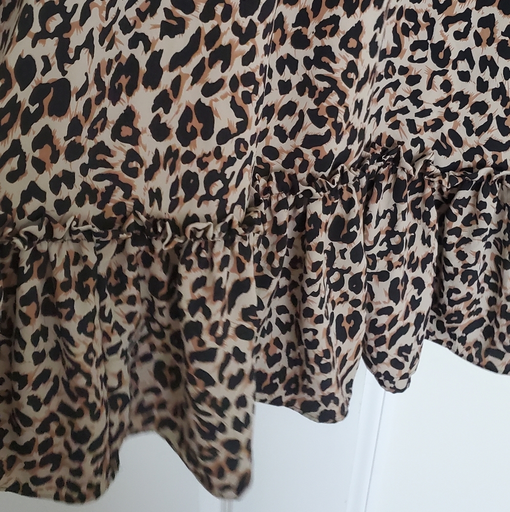 EUC ASOS Leopard Pattern Ruffle Dress - Picture 8 of 12